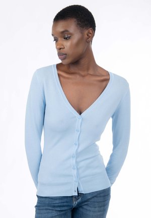BASIC LINE V-NECK - Strickjacke - sky