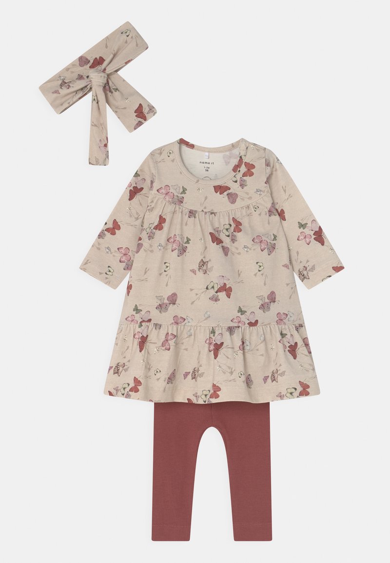 Kinder Freizeitkleider | Name it NBFFIANA GIFTPACK SET Leggings Hosen peyote melange/rot - MQ97405 Kinder Freizeitkleider | Name it NBFFIANA GIFTPACK SET Leggings Hosen peyote melange/rot - MQ97405