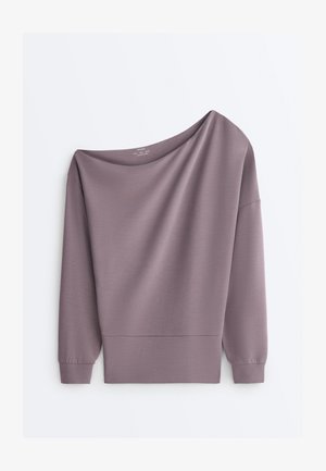 OYSHO ASYMMETRIC NECK WITH ADJUSTABLE WAIST AND SOFT TOUCH - Bluză de molton - mottled purple