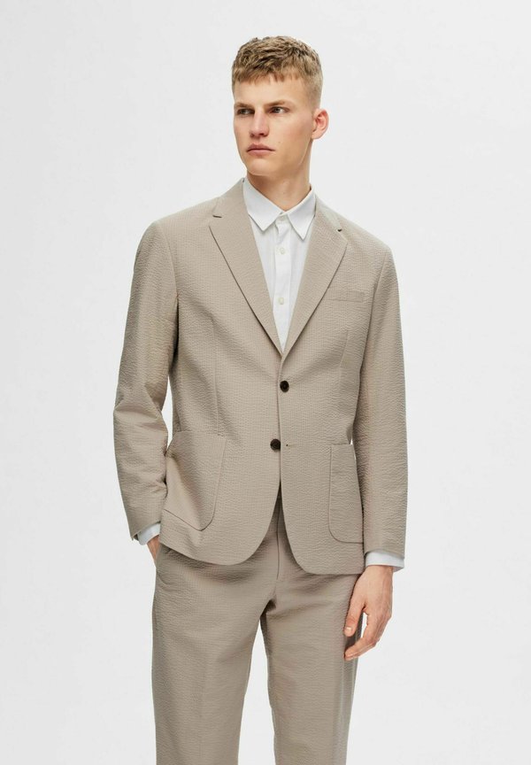 REGULAR FIT SEERSUCKER - Suit jacket - pure cashmere