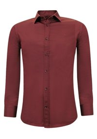 Local Fanatic SATIJN - Zakelijk overhemd - bordeaux/bord