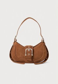 Pruun seemisnahast käekott kõveras kujus, silmapaistva hõbedase pandla detaili ja ühe pealmise sangaga. Omaduseks on peened õmblused ja külgmised aktsendid.