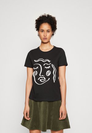 Vero Moda VMFRANCIS FACE BOX - Camiseta estampada - black