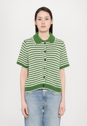 CLOSED CARDIGAN SHORT SLEEVE - Kardigan - green