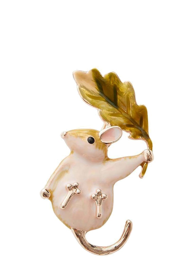 FABLE ENGLAND - ENAMEL DORMOUSE - Brooch - gold coloured, Enlarge