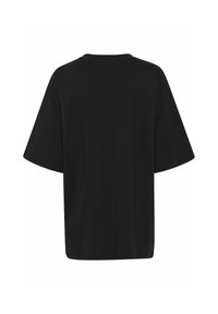 Sort bomulds t-shirt med rund hals, korte ærmer og en oversized pasform. Glat tekstur uden synlige mønstre eller accenter.