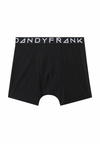 Boxer da uomo in cotone nero con vita logo DANDYFRANK in bianco. Tessuto morbido con cuciture e taglio a metà coscia.