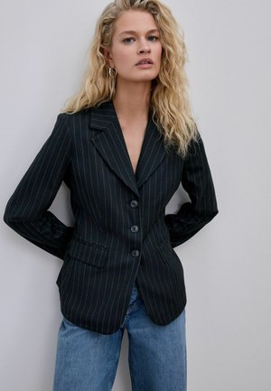 Next, REGULAR FIT - PINSTRIPE SCULPTED SINGLE BREASTED BLAZER . - Blazer - navy