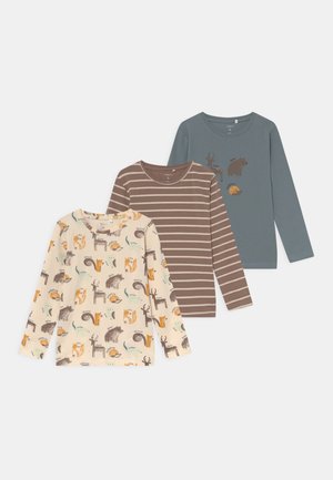 NMNMIO 3 PACK - Maglietta a manica lunga - whitecap gray