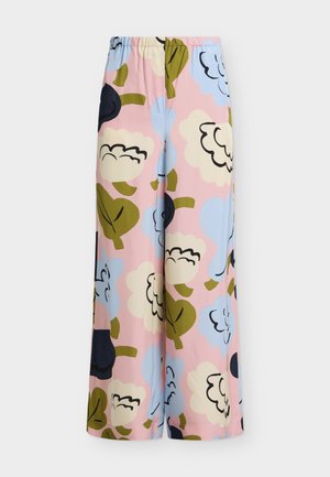 Marimekko, VAIHTELU KUKASTA KUKKAAN - Pantalon classique - light pink/dark blue/light blue