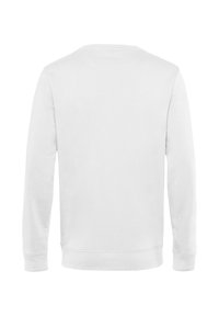 Witte sweatshirt met lange mouwen, een ronde hals en een gladde textuur. Voorzien van geribde manchetten en zoom, met een eenvoudig en strak ontwerp.