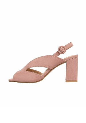 REGULAR FIT - MID BLOCK HEEL - Kõrge kontsaga sandaalid - nude