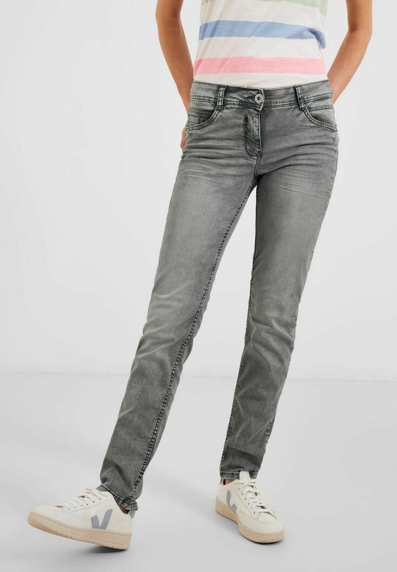 Cecil Ladies Jeans Slim and High B376494, Blue Black Used Wash