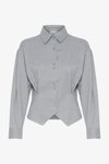 PAULIA - Blusa com botões - greyblue melange