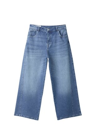 Stradivarius, LOW-RISE SUPER WIDE-LEG JEANS - Jean boyfriend - used denim