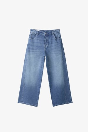 Stradivarius, LOW-RISE SUPER WIDE-LEG JEANS - Jean boyfriend - used denim
