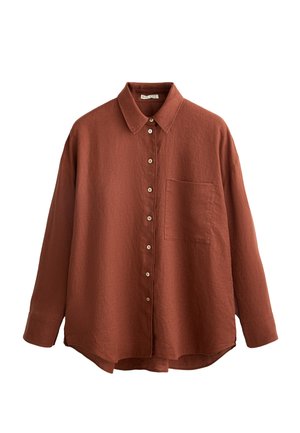 OYSHO LONG-SLEEVED - Button-down blouse - light brown