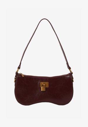 HVISK, BASAL RAW STRUCTURE PADLOCK - Borsa a mano - deep burgundy