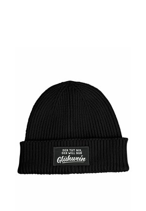 PATCH MIT SPRUCH DER TUT NIX DER WILL NUR LUSTIG - Beanie - schwarz