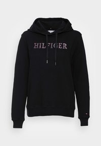 Tommy Hilfiger REGULAR FEATHER PRINT HOODIE - Camisola - black