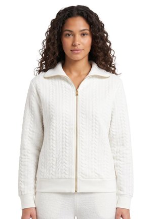 LEONE 1947, WOMAN BONDED HIGH COLLAR - Gilet - whisper white