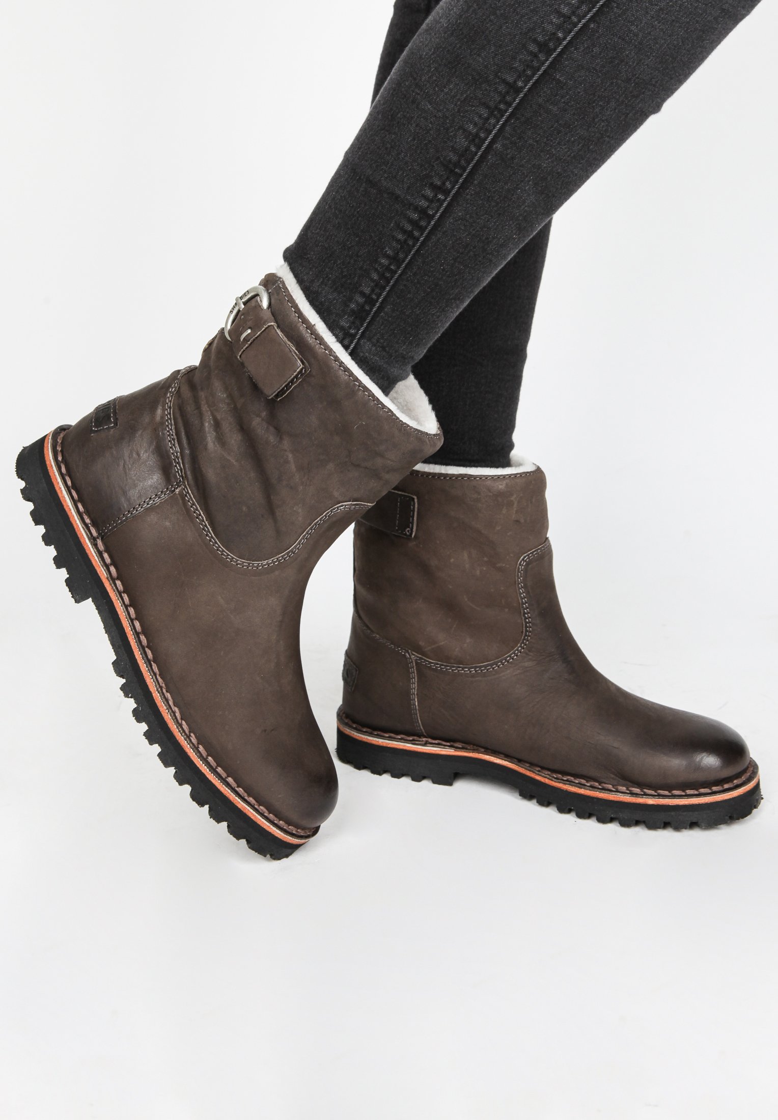 Shabbies Amsterdam BUCKLE BOOT - Korte laarzen - anthracite/Antraciet -  Zalando.nl