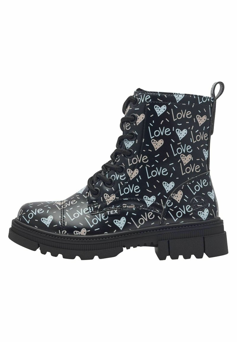 s.Oliver Botines con cordones - black comb