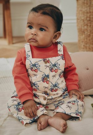 Next, REGULAR FIT - BABY DUNGAREE AND BODYSUIT 2 PIECE SET - Body - ecru cherry