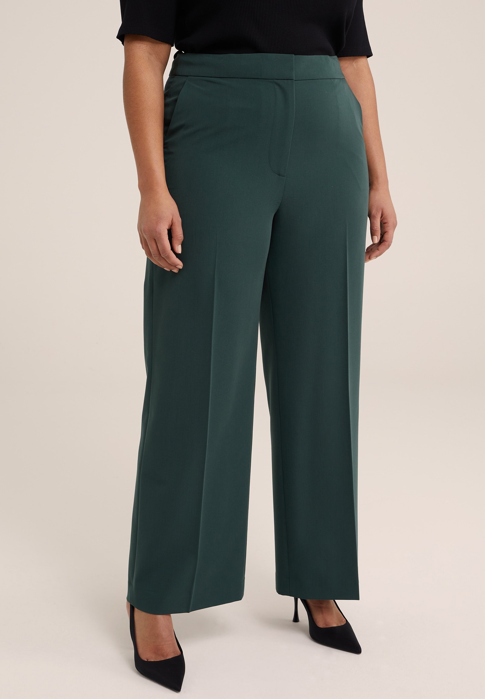 Pantaloni paperbag in misto lino