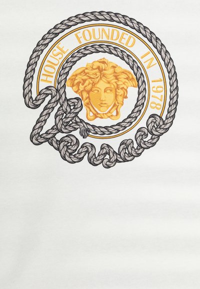 Versace MARINE PRINT - Potiskana majica - bianco/navy/oro