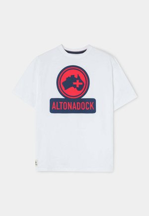 ALTONADOCK, CAMISETA BRAND NAVY - Camiseta estampada - blanco