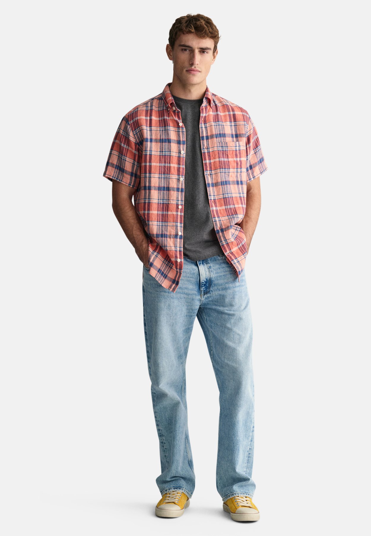 REGULAR FIT MADRAS SHORT SLEEVE