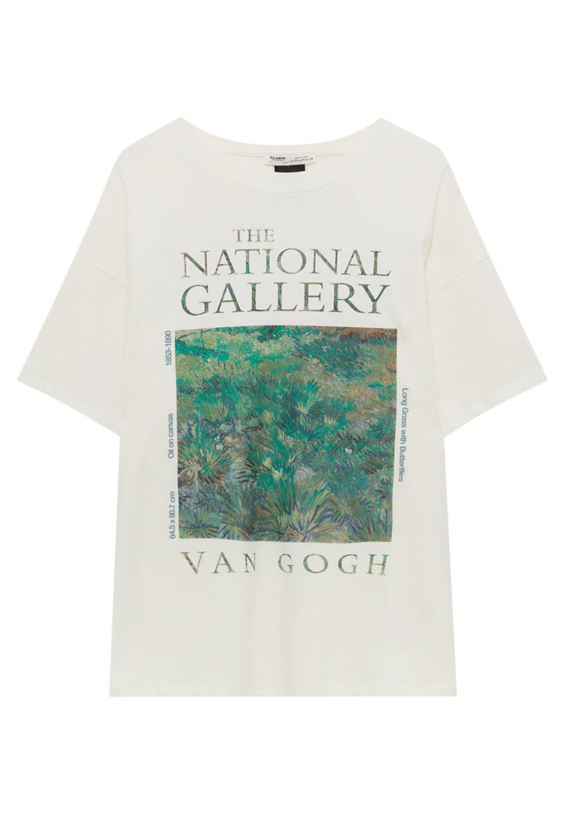 PULL&BEAR VAN GOGH Tričko s potlačou off white/sivobiela Zalando.sk
