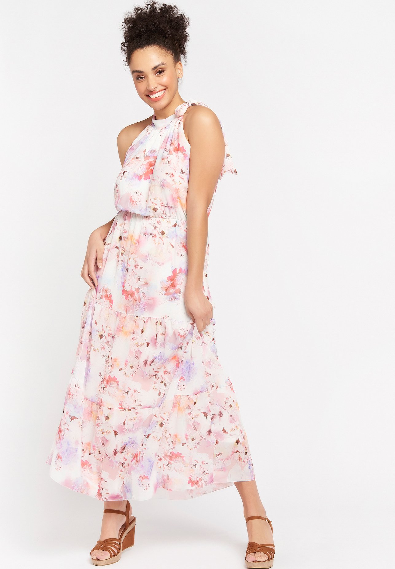 ROBE SOFT JOIE 'LOGANBERRY' - IMPRIMÉ RAYÉ GRIS ET BLANC - TAILLE S - MANCHES LONGUES - OCCASION BON ÉTAT