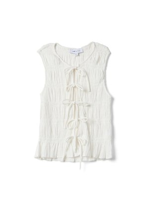 B.ANGEL, REGULAR FIT WITH BOW CLOSURE - Blusa - soft white