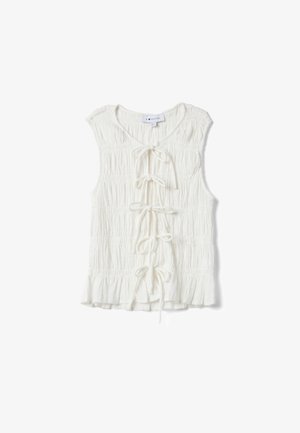 B.ANGEL, REGULAR FIT WITH BOW CLOSURE - Blusa - soft white