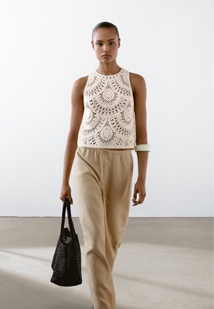 Massimo Dutti Striktrøje - beige