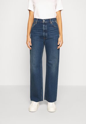 Flared Jeans - blue-black denim