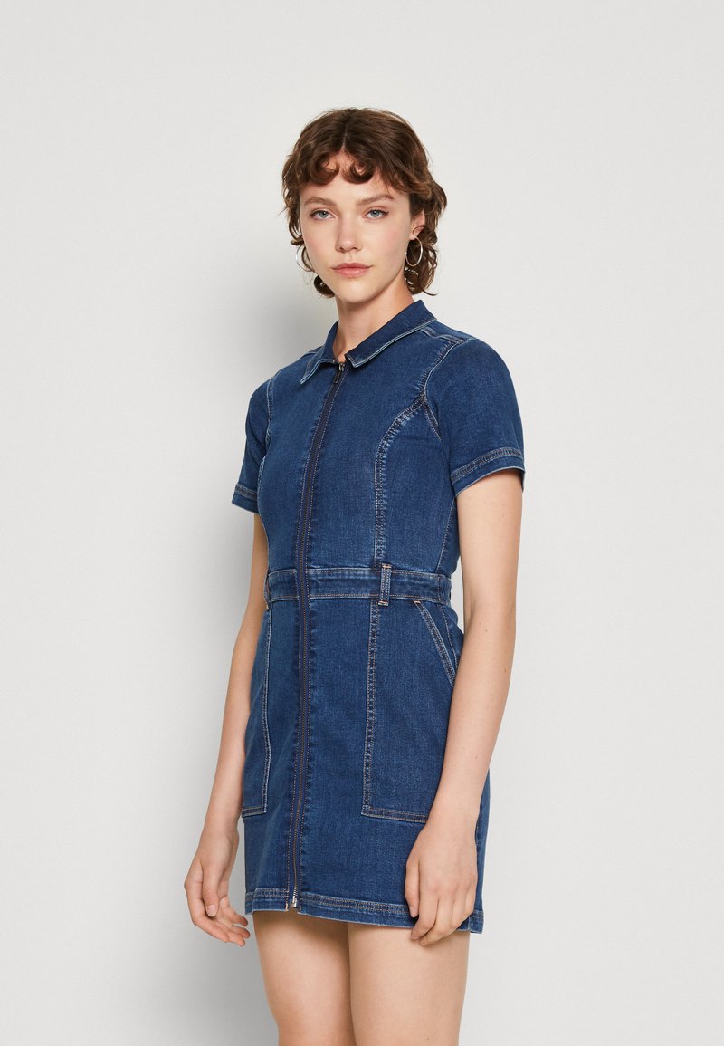 Hollister Co. UTILITY DRESS Denim dress denim/blue denim Zalando.ie