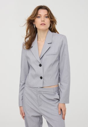 CROP CON STRASS - Blazer - grigio melange