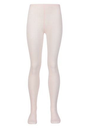 Collants nude transparents avec un léger éclat, design sans couture et texture douce. Dotés d'une fine taille rose et de pointes renforcées.