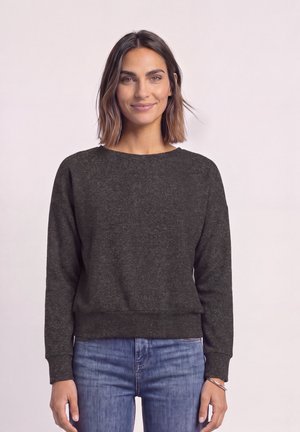 Street One, LANGARM SHIRT MIT ELASTIKBUND - T-shirt à manches longues - black coffee mel.