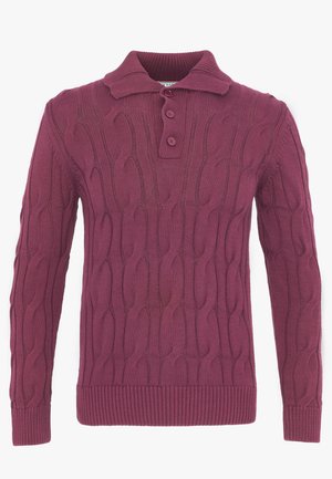 Felix Hardy FELIX HARDY MENS POLO COLLAR BASIC PULLOVER - Pullover - bordeaux
