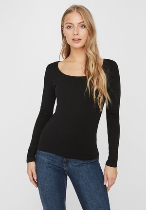 Langærmet T-shirt - black