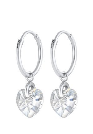 HOOPS HEART - Ohrringe - silberfarben