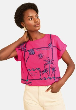 Love & Roses, REGULAR FIT - CREW NECK EMBROIDED T-SHIRT - T-shirts print - ivory nautical