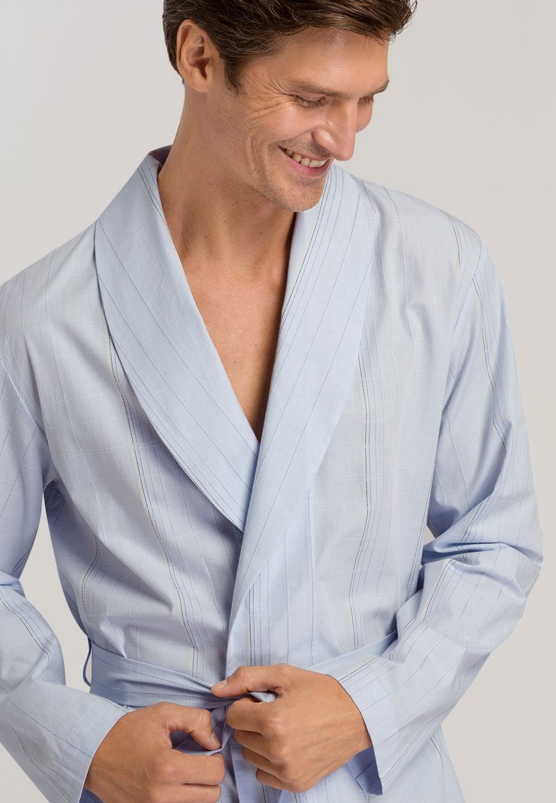 Herren Badehosen | Hanro AUREL Bademantel classy check/hellblau - KW54895 Herren Badehosen | Hanro AUREL Bademantel classy check/hellblau - KW54895