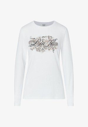 LIU JO, LIU JO SKINNY FIT T-SHIRT WITH LOGO - Μπλούζα με μακριά μανίκια - white