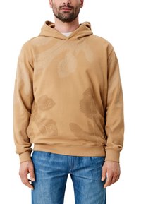 s.Oliver Felpa con cappuccio - brown aop