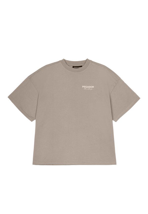 ELLA OVERSIZED TEE - Print T-shirt - washed dark stone2